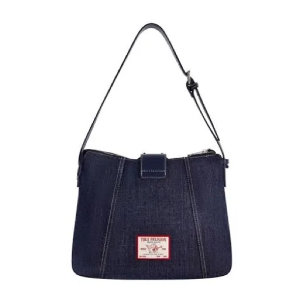 True Religion Horseshoe Dark Blue Denim Hobo Shoulder Women's Bag - Picture 6 of 16